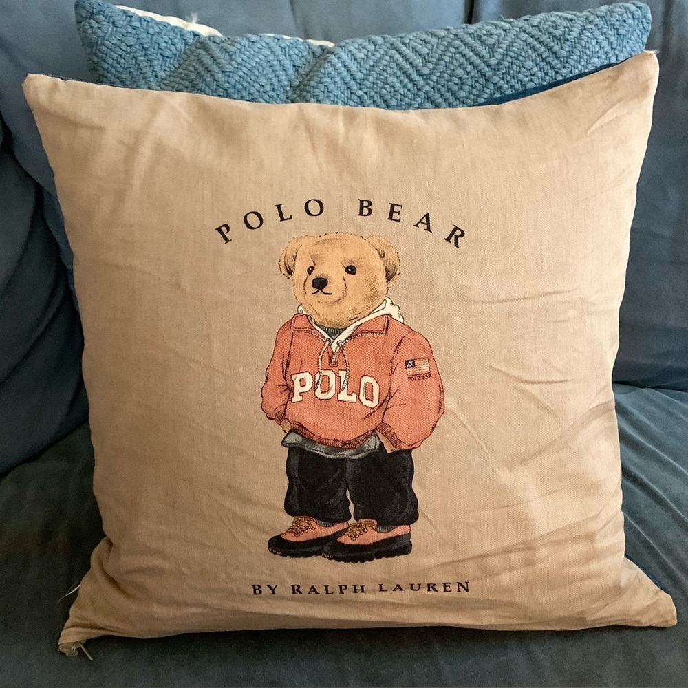 Vintage Ralph Lauren Polo Bear Down filled Throw Pillow